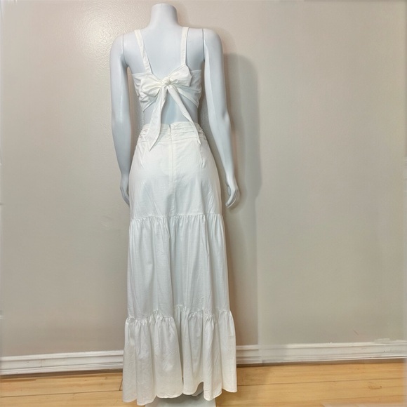 White ring crop top slit maxi skirt set - Picture 3 of 13